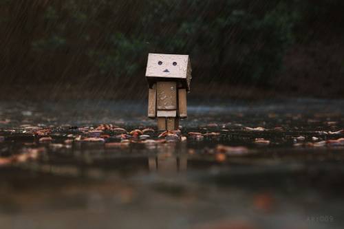 Картонный человечек, дождь