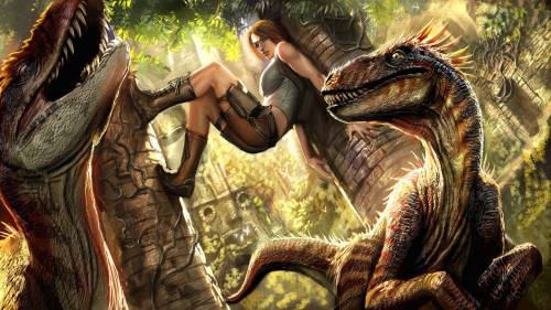 Девушка и динозавры