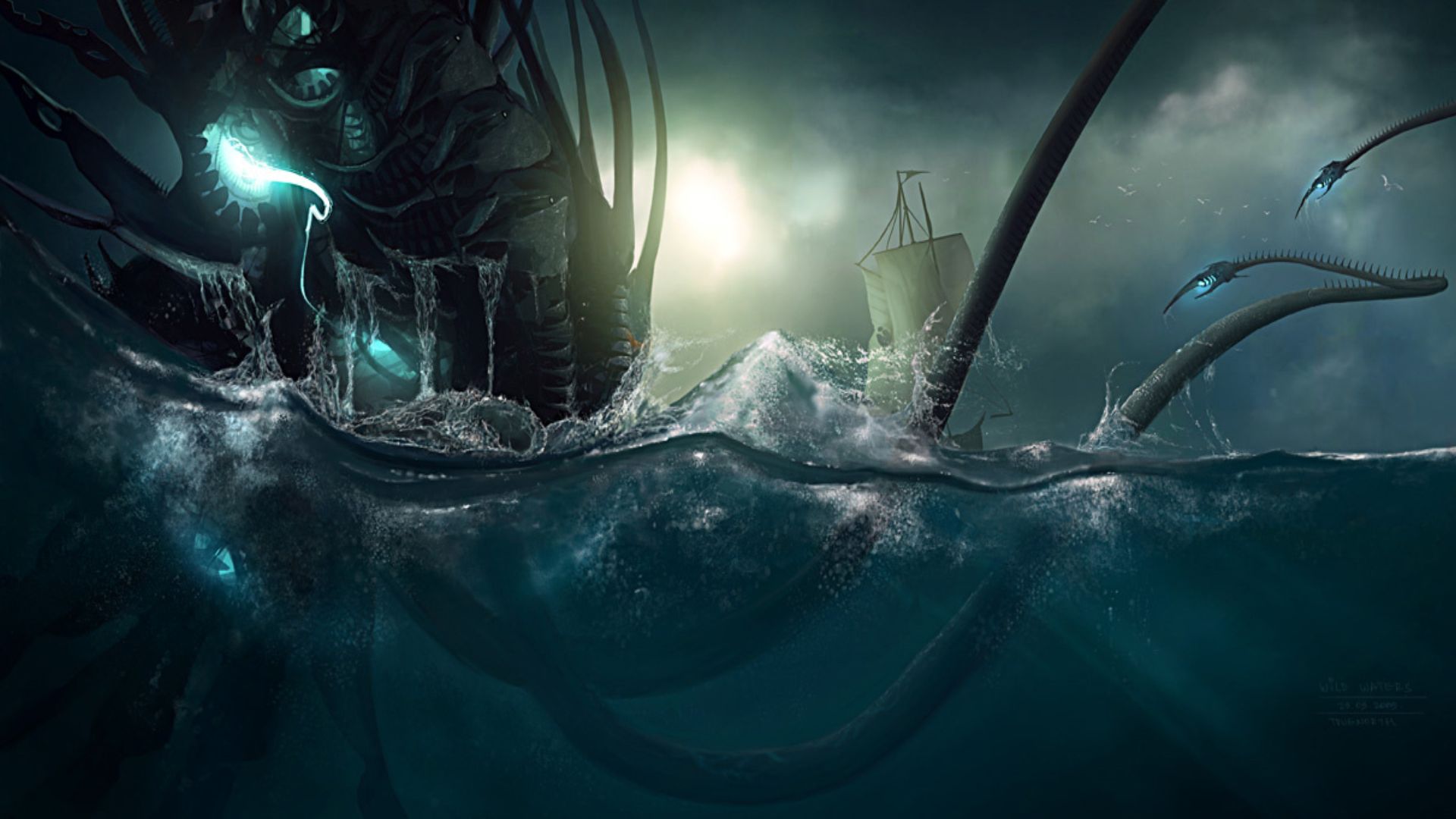 Kraken 13. Кракен концепт арт. Кракен Морское чудовище. Дагон Левиафан Ктулху. Кракен Дагон.