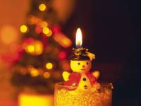 снеговик, свеча, огонек, новый год