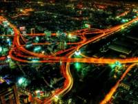 Сеть дорог ночного мегаполиса